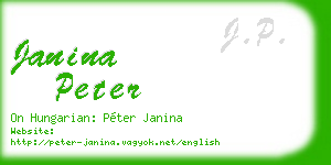 janina peter business card