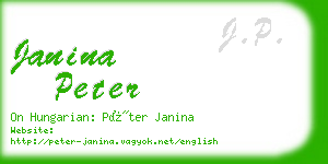 janina peter business card